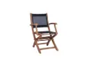 Chaise pliable avec accoudoirs Candon noir textilène