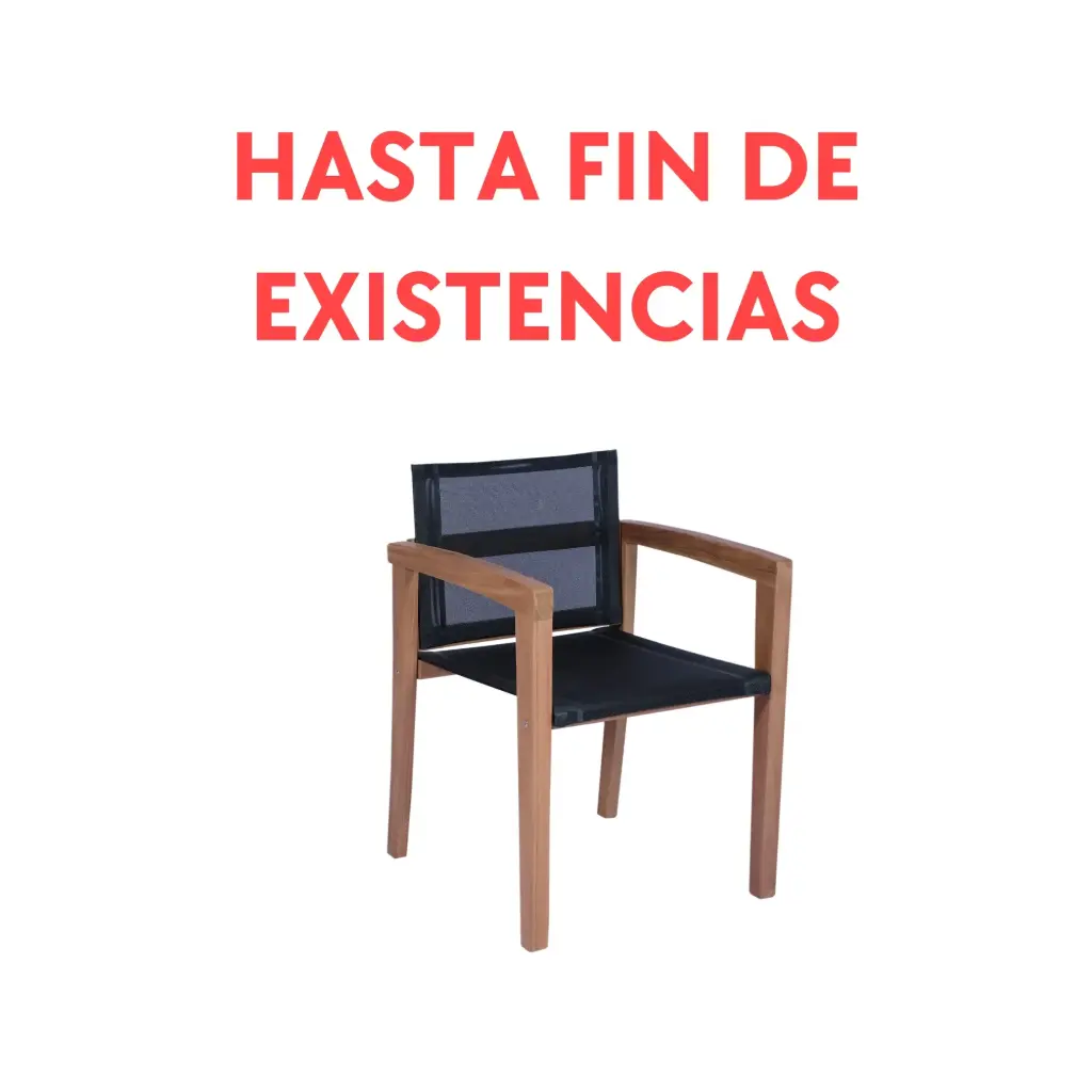 Candon armchair with arms, black textilene