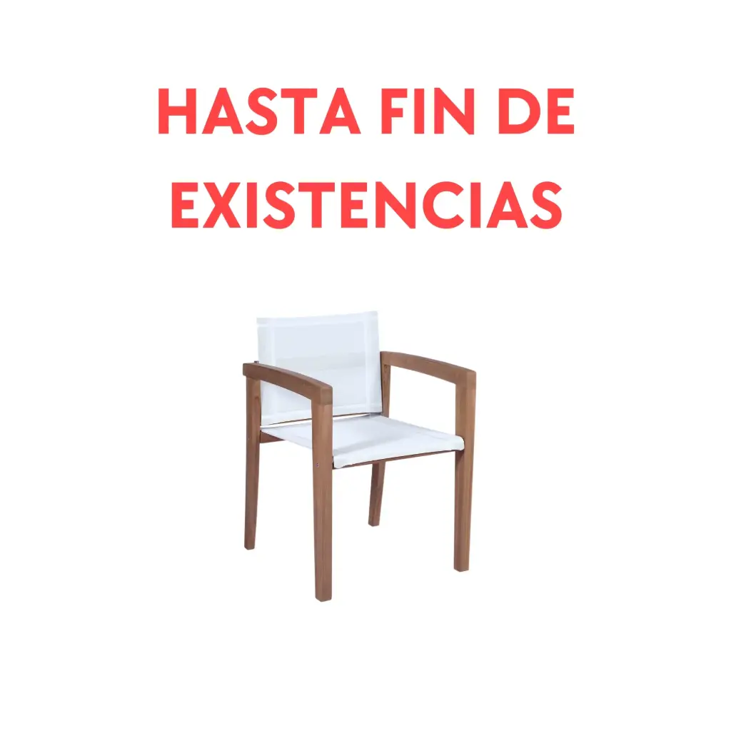 Sillón con brazos Candon textilene blanco