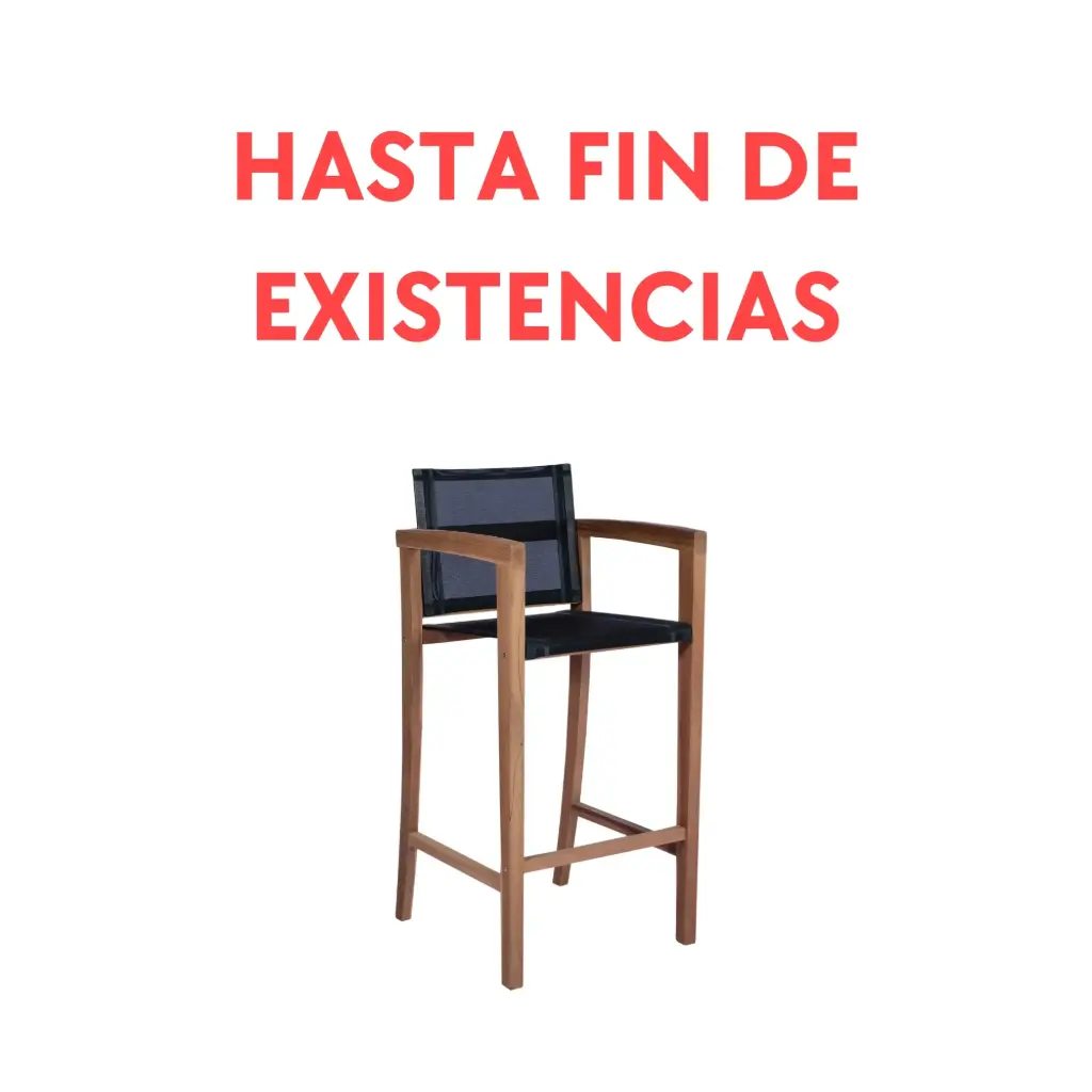 Cadeira de bar Candon, textilene preto