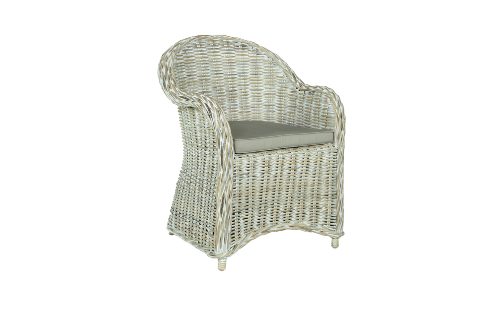 Hermon kubu armchair with arms natural