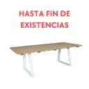 Mesa de jantar Arlington, em teca reciclada e aço.