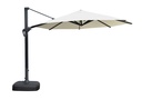 Parasol octogonal Kioto Ø 350 cm avec pied latéral et base remplissable de 150 kg