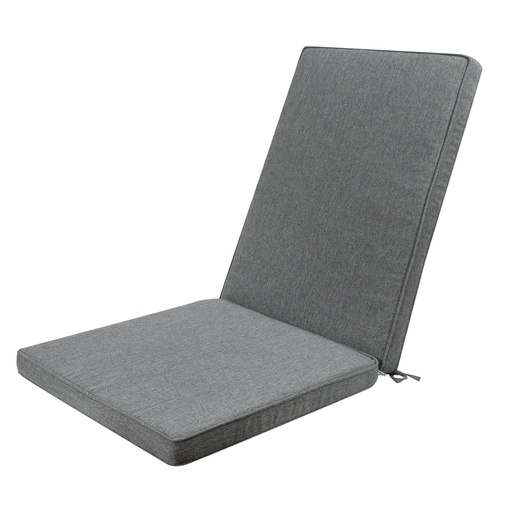 [100801008] Cojín de asiento y respaldo alto 50x115x5 cm color gris oscuro.