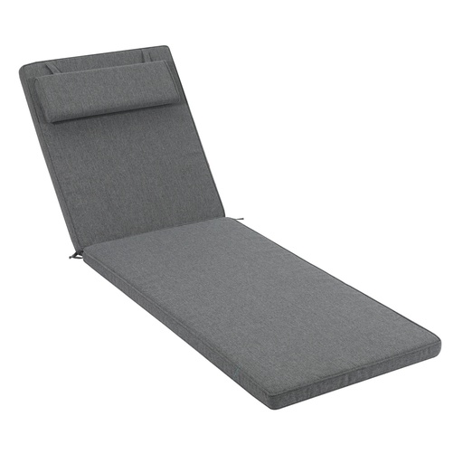 [100802006] Cojín para tumbona Roxas 59x196x5 cm color gris oscuro