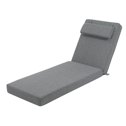 [100802008] Coussin pour transat Roxas, 59 x 199 x 10 cm, gris foncé