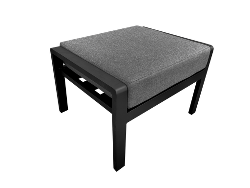 [100202062] Repose-pieds Albury en aluminium anthracite avec coussin gris foncé