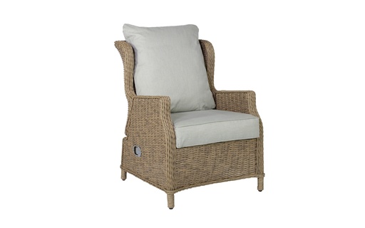 [100201001] Fauteuil inclinable Oregon à positions multiples, en aluminium et rotin synthétique.