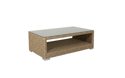 [100302001] California aluminium and synthetic rattan coffee table