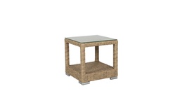 [100303002] Table d'appoint Califorina en aluminium et rotin synthétique