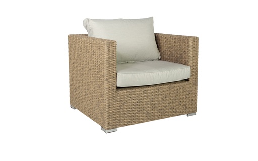 [100202002] Sofa de  1 plaza California aluminio y rattan sintetico