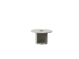 [100302024] Mesa de centro redonda Corinto Ø 71 cm aluminio blanco con luz solar