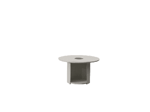 [100302024] Mesa de centro redonda Corinto Ø 71 cm aluminio blanco con luz solar