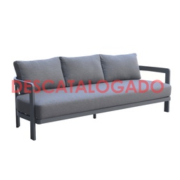[100202008] 3-seater sofa Babylon, anthracite grey aluminium and dark grey fabric