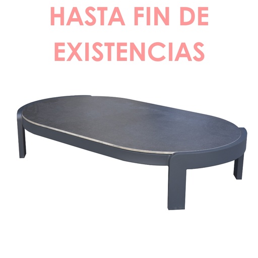 [100302004] Mesa de centro Babylon aluminio gris antracita y top cerámico gris oscuro moteado