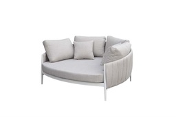 [100502010] Daybed Attica aluminio blanco y textil gris claro.