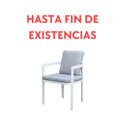 [100102007] Babylon dining chair in white aluminium and medium grey fabric