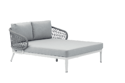 [100502011] Isabela daybed in white aluminium and light grey fabric