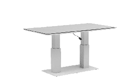 [100301073] Mesa elevable Isabela 90x90x50/74  aluminio blanco con cristal ceramico gris claro. (copia)