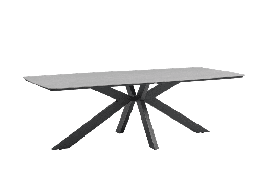 [100301079] Rectangular table Bais 240x100 cm anthracite aluminium and medium grey ceramic top