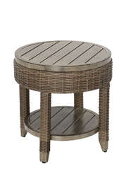 [100303003] Mesa auxiliar Brent. Aluminio y rattan sintetico