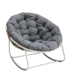 [100202011] Bely rocking chair with aluminium and synthetic rattan