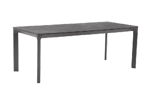 [100301081] Mesa de comedor Boori 200x90 cm aluminio antracita top mesa porcelánico negro