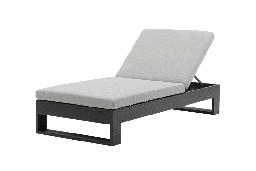 [100501028] Niland sun lounger anthracite aluminium and medium grey cushions