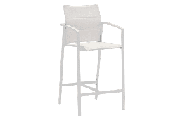 [100103004] ORICK aluminium and white textile bar chair