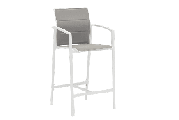 [100103006] Sillón para barra de bar ORICK aluminio blanco y textilene gris
