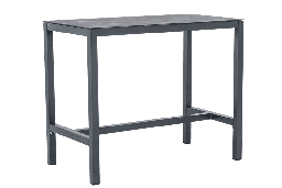 [100304004] Meridian high bar table 130x70 cm anthracite aluminium with anthracite grey ceramic glass.