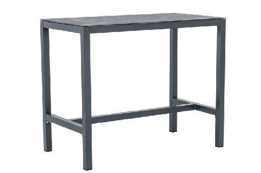 [100304004] Mesa alta bar Meridian 130x70 cm aluminio antracita con cristal cerámico gris antracita.