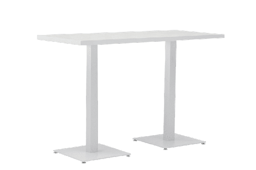 [100304005] Table haute Orick, 160x70 cm, en aluminium blanc.