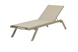 [100501030] Alameda aluminium taupe and textilene taupe sun lounger