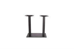[102010034] Rectangular base with double mast for a 70x40x72 cm table, black color.