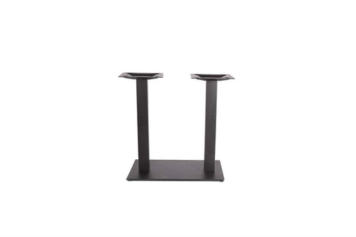 [102010034] Pied rectangulaire à double mât pour une table de 70x40x72 cm, couleur noire.