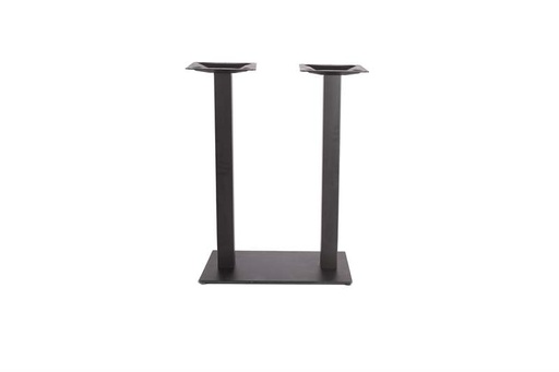 [102010035] High rectangular base with double mast for a 70x40x108cm table, black color.