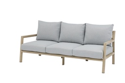 [100202010] Sofá 3 plazas Harmony aluminio efecto madera y cuerda natural