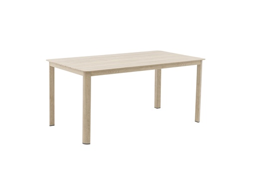 [100301002] Harmony dining table 160*88 cm, aluminium with wood effect