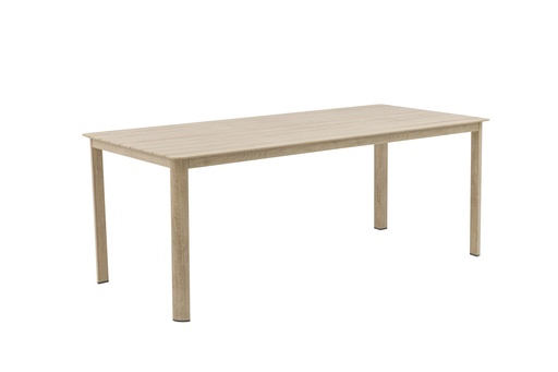 [100301003] Mesa de comedor Harmony 200x88 cm  aluminio efecto madera