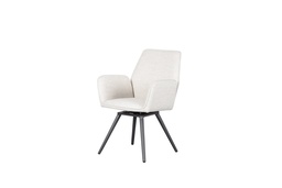 [100102043] Silla de comedor giratoria Levin aluminio antracita textil beige.