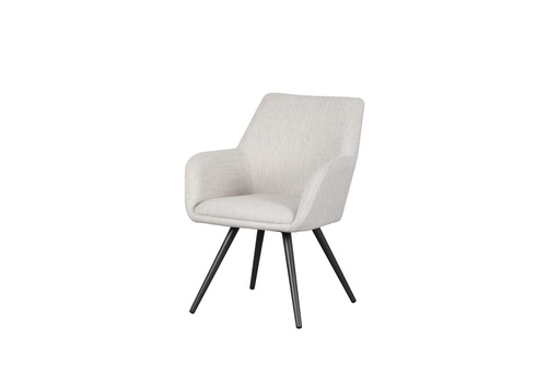 [100102044] Silla de comedor Eren aluminio antracita textil beige.