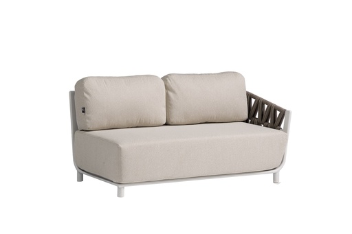 [100202097] Módulo 2 plazas Carson brazo derecho aluminio blanco textil beige (VF)