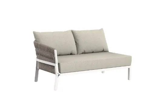 [100202102] Module 2 places Anmore accoudoir gauche aluminium blanc accoudoir gauche textile grège (VF)