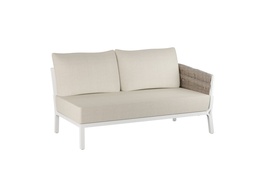 [100202103] 2-seater module Anmore right arm aluminium white textile greige textile (VF)