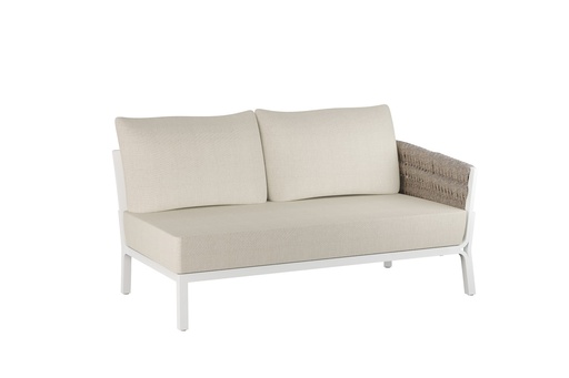 [100202103] Module 2 places Anmore accoudoir droit aluminium blanc textile grège textile (VF)