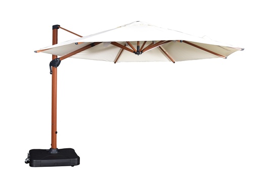 [100602020] Parasol octogonal Igris Ø 350 cm avec pied latéral et base rechargeable 150 kg