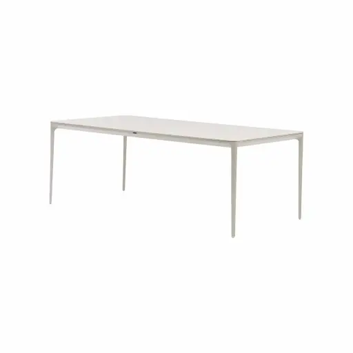 [100301103] Mesa de comedor Zermatt 200x100cm aluminio tapioca y top porcelanico Barroc greige