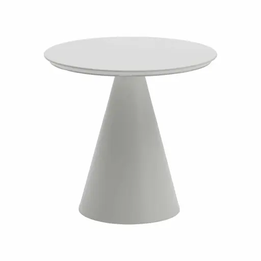 [100303937] Mesa auxiliar Koko Ø 47 x45 cm aluminio blanco
