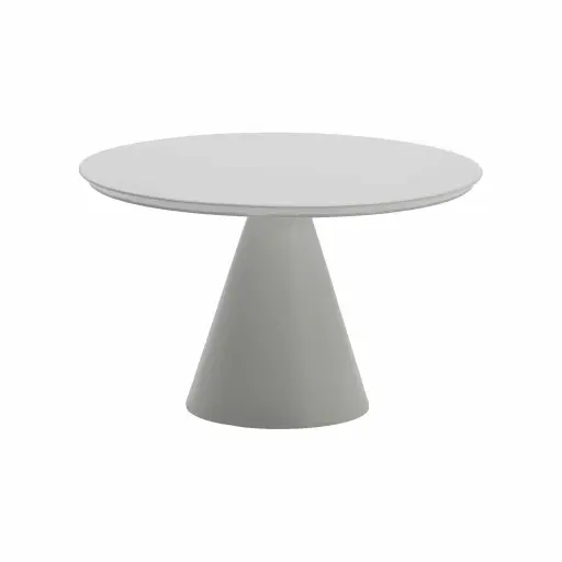 [100303939] Mesa auxiliar Koko Ø 60 x36 cm aluminio blanco